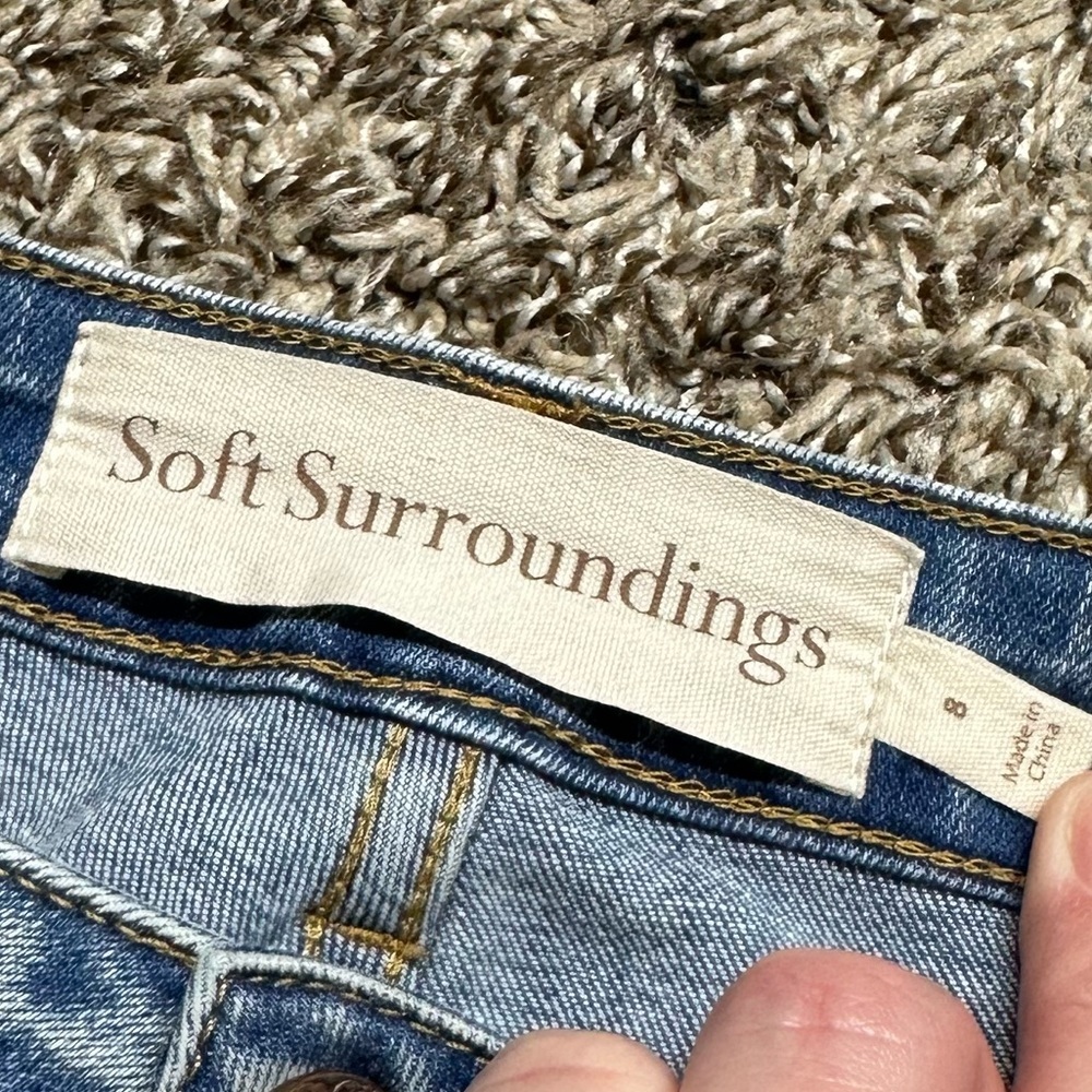 COPY - Soft Surroundings Embroidered Floral Jeans Beaded Embellished size 8 - Picture 6 of 9